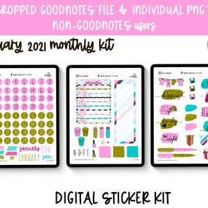 January 2021 Digital Planner Stickers Winter Character Digital Planner Stickers Warm at Home Digital Stickers image 7