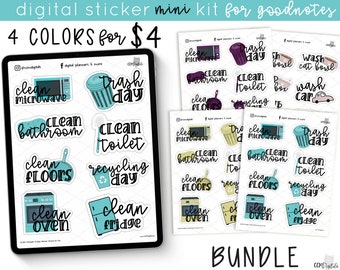 Digital Planner Stickers - Chores Mini Kit | PNG Stickers for Goodnotes and other Digital Planning Apps