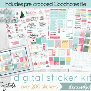 Dec 2018 Digital Planner Stickers | Fun and Playful Wintertime Digital Stickers