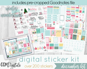 Dec 2018 Digital Planner Stickers | Fun and Playful Wintertime Digital Stickers