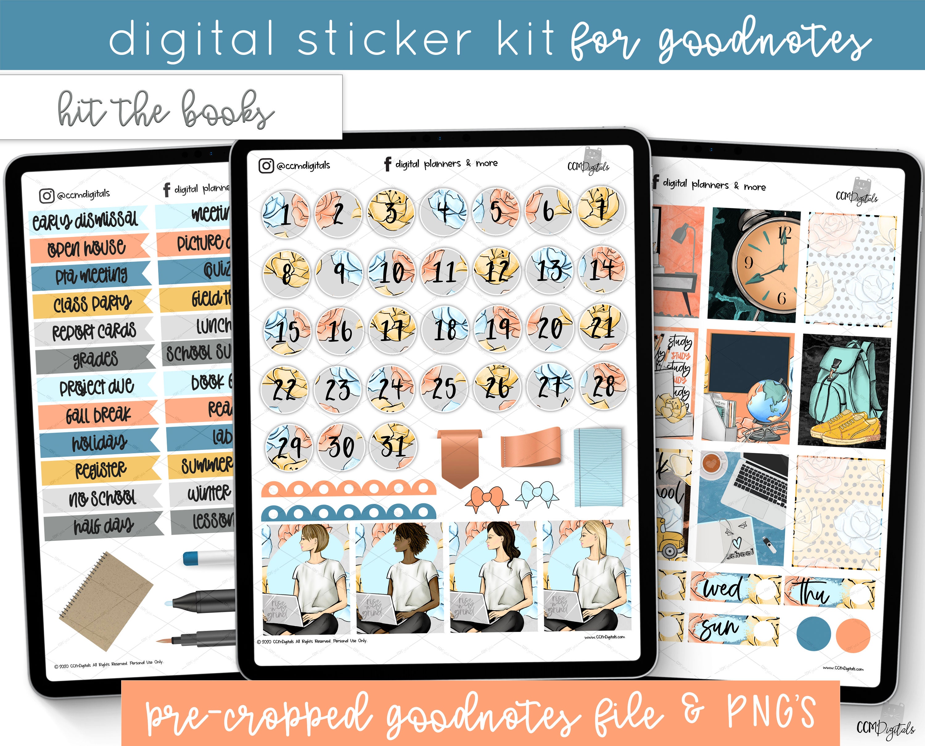 Digital Planner Back to School Stickers Goodnotes Stickers | Etsy