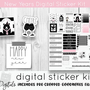 New Years &#39;18 Digital Planner Stickers