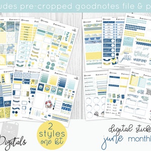 June 2019 Digital Planner Stickers | Digital Stickers | A Seaside Ocean Digital Sticker Kit for Planners