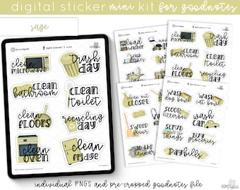 Digital Planner Stickers - Chores Mini Kit | Functional Chore Stickers for Digital Planners