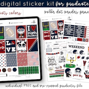 Digital Planner Football Stickers | Goodnotes Stickers iPad Stickers Precropped Sticker | iPad Digital Stickers for Football