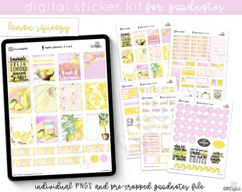 Digital Planner Stickers - Lemon Sticker Kit | A Lemon Themed Summer Sticker Kit