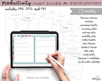 Produktivität Digitale Planner Einlagen für Digitale Planer und Journals | iPad Digitale Einlagen | Social Media Einsätze | Business Einlagen
