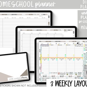Digital Homeschool or Virtual Learning Planner | Undated Digital Planner for Goodnotes | Block Schedule Weekly Layout | Homeschool Planner