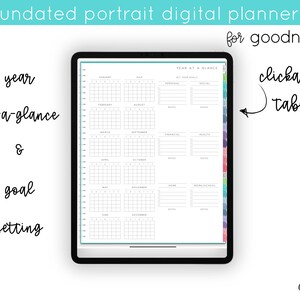 Undated Colorful Digital Planner for Goodnotes Colorful Minimalist Planner with Horizontal Weekly Layout Daily Pages and Weekly Pages image 3