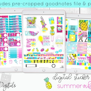 Digital Planner Stickers for Summer |  Digital Download Summer Stickers