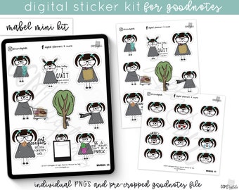 Mabel Digital Planner Stickers for Digital Planners | Emoticon Character Stickers