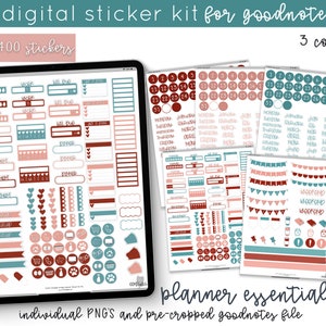 Digital Planner Dates Days Months Stickers | A Mini Sticker Kit of Functional Stickers