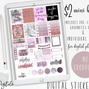 Digital Planner Stickers | Motivational Sparkly Digital Sticker Mini Kit