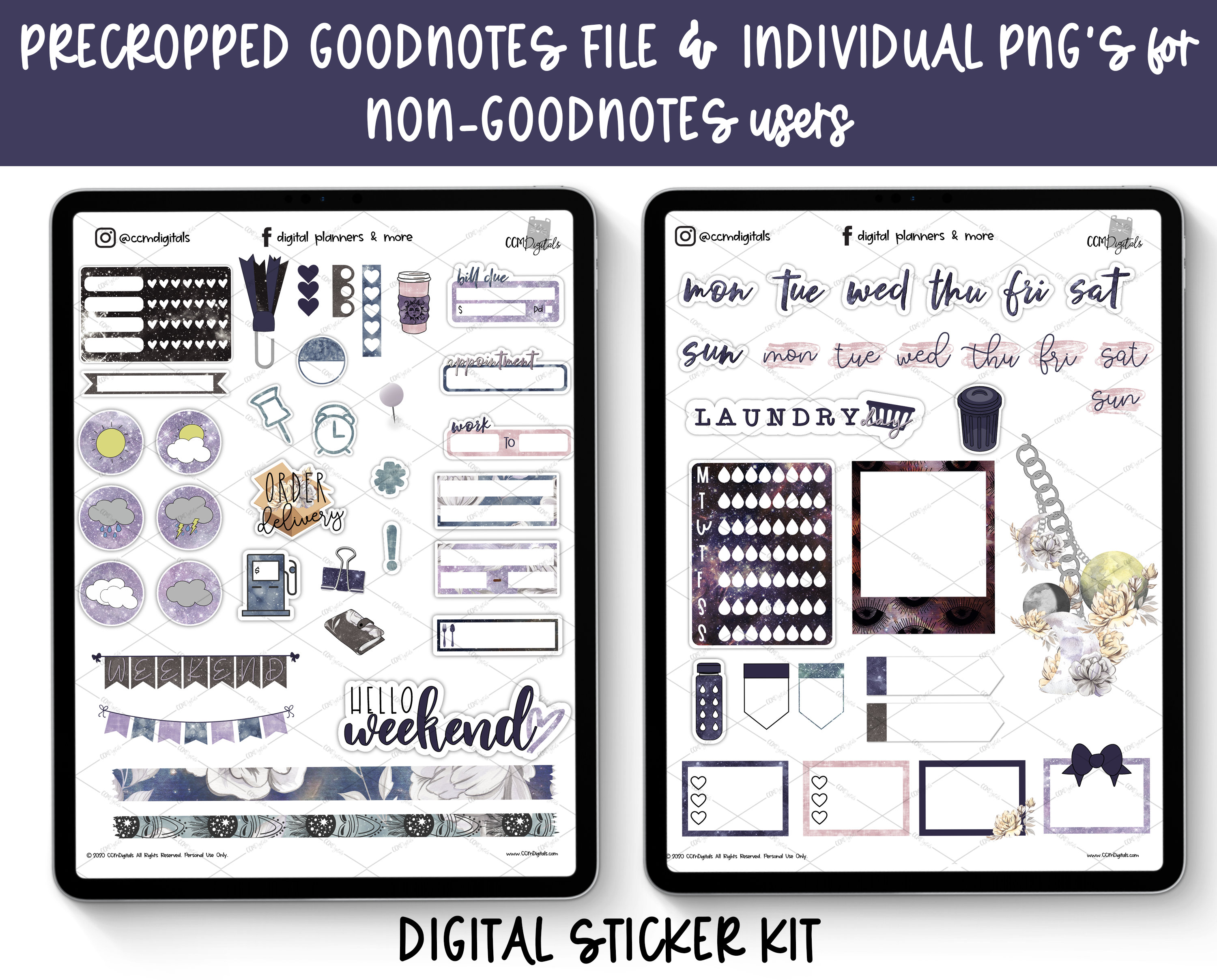 Celestial in the Stars Digital Planner Stickers Goodnotes | Etsy
