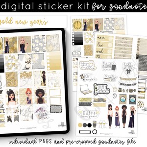 2020 New Years Digital Planner Stickers Digital Stickers Goodnotes iPad Planner Stickers | Goodnotes Planner Digital Journal Stickers