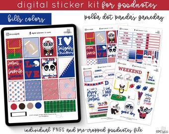 Digital Football Stickers Digital Planner Stickers | Goodnotes Stickers Precropped Stickers | Digital Stickers for Football