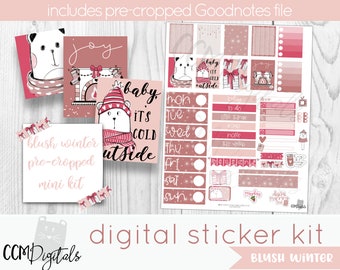 Winter Digital Planner Stickers | Goodnotes Stickers | iPad Digital Stickers Set | Digital Journal Sticker | PNG Stickers for Goodnotes