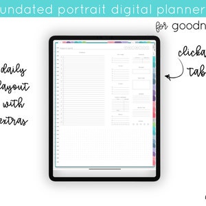 Undated Colorful Digital Planner for Goodnotes Colorful Minimalist Planner with Horizontal Weekly Layout Daily Pages and Weekly Pages image 7