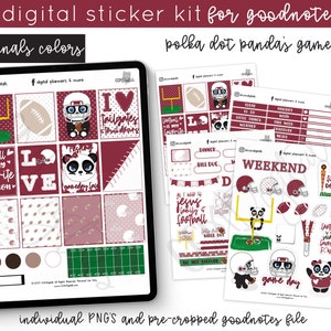 Digital Planner Football Stickers | Goodnotes Stickers iPad Stickers Precropped Stickers | Digital Sticker for Football