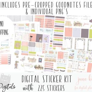 June 2018 Digital Planner Stickers | Summer Floral Digital Sticker Kit