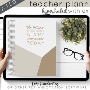 Digital Teacher Planner | Undated Neutral Teacher Digital Planner for Goodnotes | Planner with Block Schedule Weekly Layout