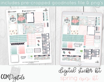 Spring Digital Planner Stickers | Goodnotes Stickers | iPad Digital Stickers Set | Digital Journal Sticker | PNG Stickers for Goodnotes