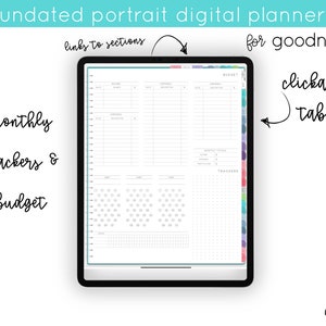 Undated Colorful Digital Planner for Goodnotes Colorful Minimalist Planner with Horizontal Weekly Layout Daily Pages and Weekly Pages image 5