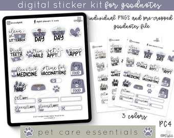 PC-4 Digital Pet Care Stickers for Goodnotes | Pet Care Stickers | Stickers for Digital Planners and Journals