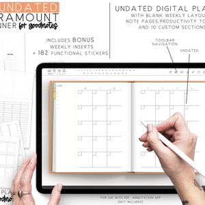 UNDATED Paramount Digital Planner with Blank Weekly & Daily Pages - Cheerful Color Theme