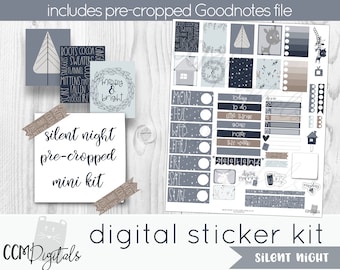 Winter digitale planner-stickers | Goodnotes Stickers | Een digitale mini-stickerset met winterthema