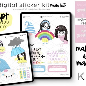 Mabel & Mazie Mini Kit - April 2022 | Digital Planner Stickers | Goodnotes Stickers