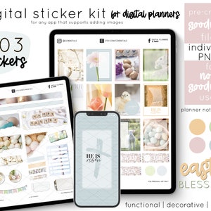 Easter Blessings Digital Planner Stickers | PNG Digital Stickers for Goodnotes | iPad Planner Stickers | Digital Journal Stickers