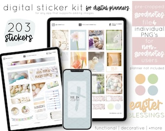 Easter Blessings Digital Planner Stickers | PNG Digital Stickers for Goodnotes | iPad Planner Stickers | Digital Journal Stickers