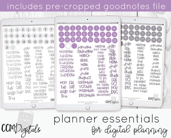 Digital Planner Dates Days Months Stickers Digital Date - Etsy