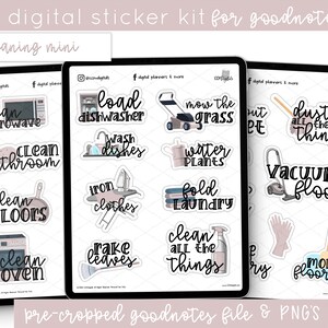 Digital Planner Stickers Chores Mini Kit PNG Stickers for Goodnotes and Digital Planners image 2