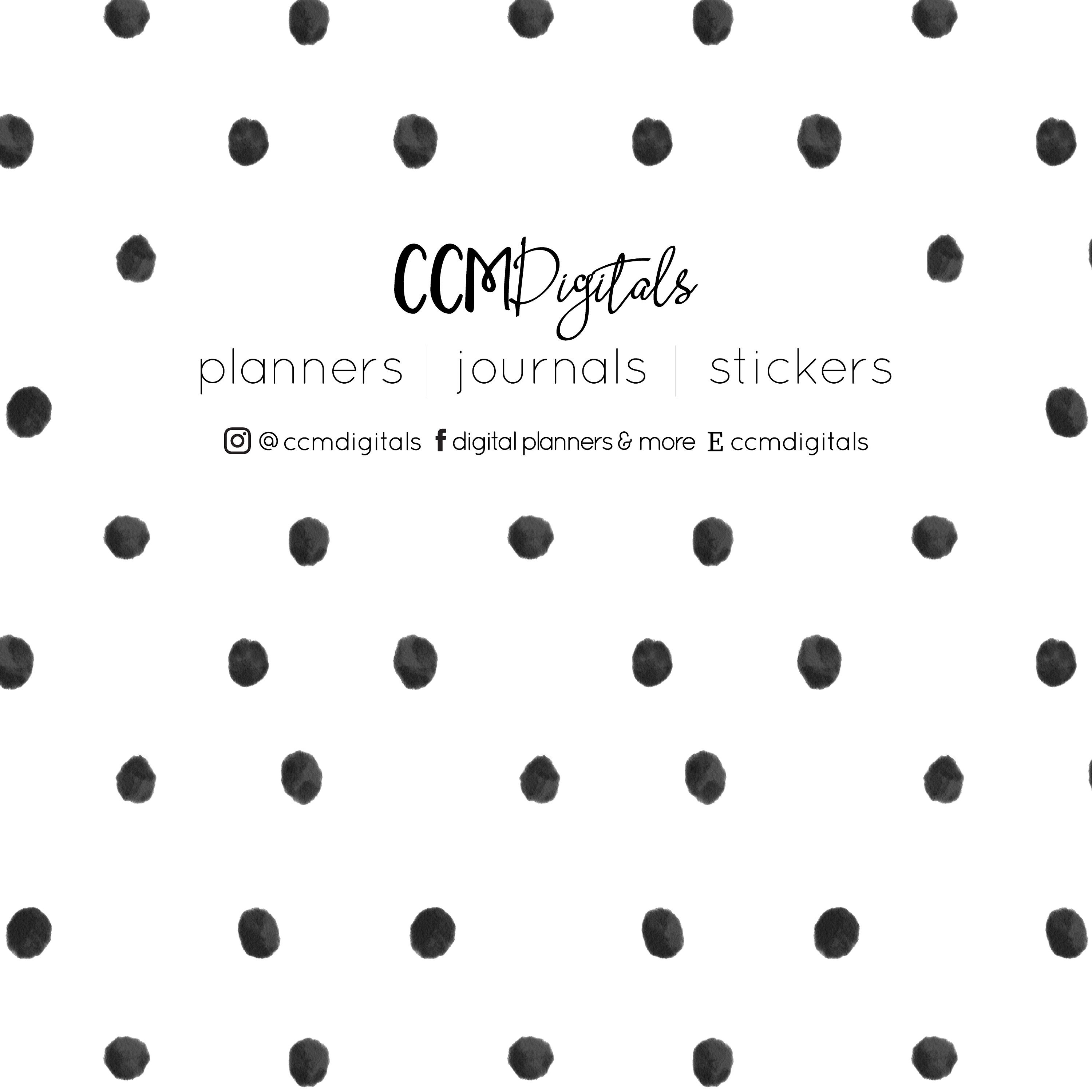 Socialite' Minimal Tiny Planner Stickers Set: Black and White