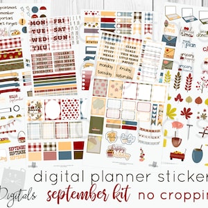Sep 2018 Digital Planner Stickers | Fall Themed Monthly Digital Sticker Kit