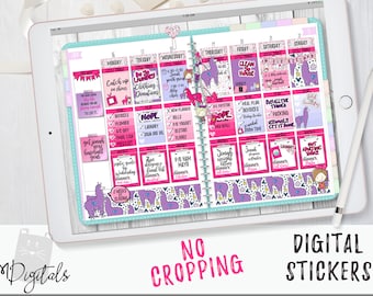 Llama Digital Planner Stickers for Goodnotes Precropped PNG | iPad Stickers | Digital Sticker Kit for iPad Planning | Goodnotes Stickers