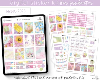 Digitale Planner Ostern Aufkleber - Ostern Designs für Ihren Planner - Sofortiger Download PNG Dateien - Precropped Goodnotes Datei