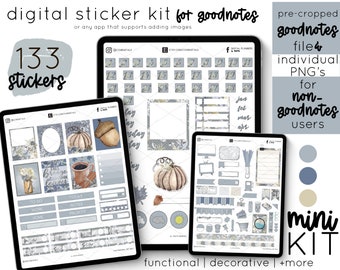 Fall Mini Digital Planner Stickers Kit | A Fall Themed Mini Digital Sticker Kit