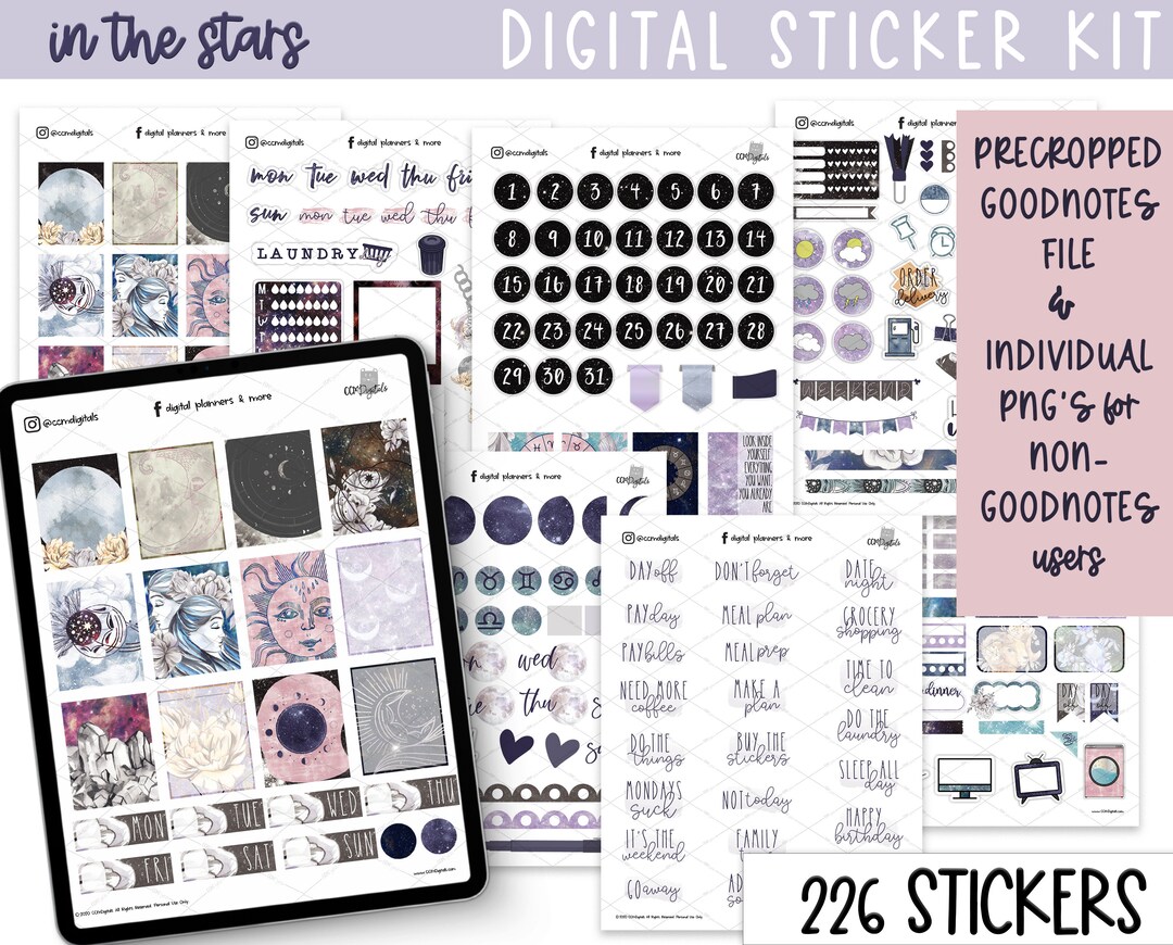 Celestial in the Stars Digital Planner Stickers | Goodnotes Stickers ...