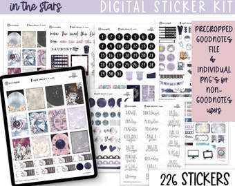 Celestial In The Stars Digital Planner Stickers | Goodnotes Stickers | iPad Stickers | Pre-cropped Stickers | Digital Stickers Goodnotes