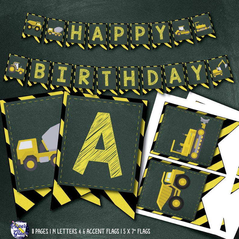 Construction Banner Construction Birthday Banner Etsy