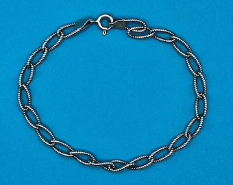 Bracelet Sterling Silver Italian For Charms Chainlink Vintage