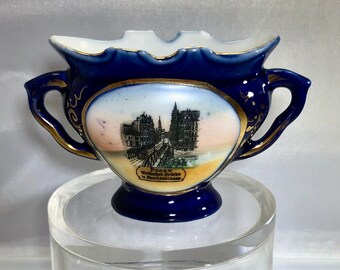 Cobalt Blue Mini Vase,  Porcelain Bud Vase, German Cobalt Antique