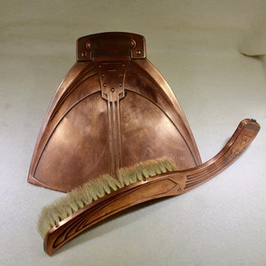Antique Dustpan Art Deco Authentic Austrian Vintage Set Brush