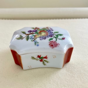 Limoges Rose Porzellan Box Trinket Ring Sammler Vintage Deckel Bone China