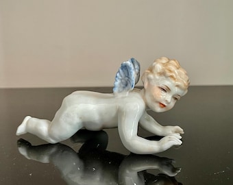 Cherub Angel Putto Figurine Porcelain Italian German Antique Vintage