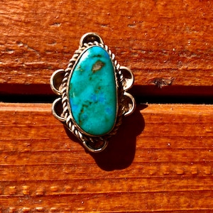 Vintage Navajo Turquoise Silver Ring, 1970s
