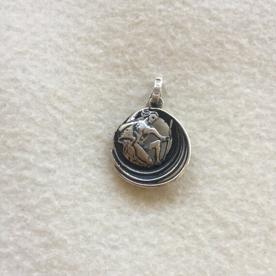 Aquarius Zodiac Pendant Necklace Charm, Sterling … - image 2